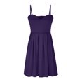 thumbnail image 4 of EQWLJWE Robes d'Été pour Femmes 2023 Robe Unie Soutien-Gorge Épaules Dénudées Robe Plissée à la Taille Robe Grande Balançoire Robe en Liquidation pour Femmes, 4 of 6