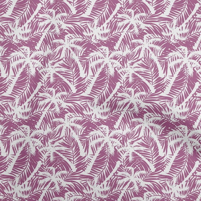 oneOone Polyester Spandex Purple2 Fabric Tropical Palm Tree Sewing Material Print Fabric By The Yard 56 Inch Wide