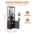 thumbnail image 3 of VEVOR 18 inch Industrial Bar Cabinet, Wine Table for Liquor and Glasses, Sideboard Buffet Cabinet with Glass Holder & Wine Rack, Freestanding Farmhouse Wood Coffee Bar Cabinet for Living Room Home Bar, 3 of 9