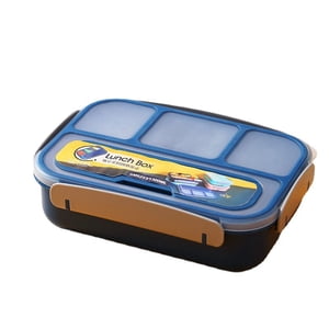 4 Meal Prep Lunch Containers for Kids, Durable Plastic Reusable Food Storage Containers with lid,Blue