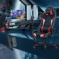 thumbnail image 2 of Goplus Z-Shaped Racing Style Desk &  Massage Gaming Chair Set for Home Office, 2 of 9