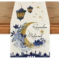 thumbnail image 3 of Ramadan Moon Star Print Seasonal Kitchen Dining Linen Table Runner Washable Family Dining Table Holiday Party Decor Supplies, 3 of 4