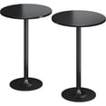 thumbnail image 1 of Homall 2-Pieces Bistro Pub Table Round Bar Height Cocktail Table Metal Base MDF Top Obsidian Table with Black Leg 23.8-Inch Top, 39.5-Inch Height, Black, 1 of 1