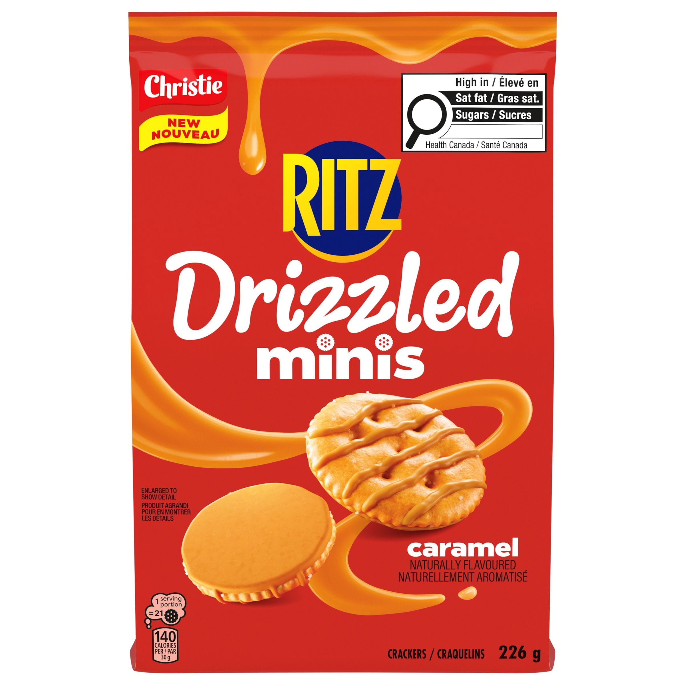 RITZ Minis Caramel Craquelins, Snack Sucré & Salé, Format Sac