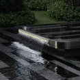 thumbnail image 1 of Stainless Steel Pool Fountain – 48" LED Waterfall Spillway – Rectangular Remote-Controlled – Outdoor Garden & Indoor Pools – Above Ground Use, 1 of 7
