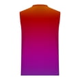 thumbnail image 4 of Sentmoon Men's Tank Shirts Summer Sleeveless Crew Neck Men Undershirts Gradient Color Loose Fit Plus Size Running Workout Tank Tops for Men Hawaiian for Layering Under Shirts Wine XXL, 4 of 5