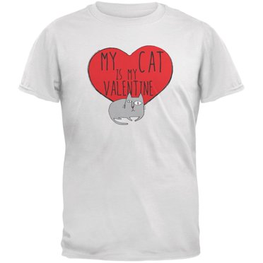 T-Shirt Blanc pour Jeunes Saint-Valentin - Mon Chat Est Mon Valentin
