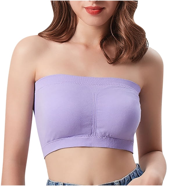 Birdeem Bras for Women Womens Top Top Line Bra with Chest Pad Solid Color Bra without Wire Wrap