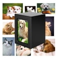 thumbnail image 4 of Personalized MDF Pet Memorial Urn with Photo Frame – Cremation Keepsake Box for Dogs, Holds 30 Cubic Inches Ashes (Durable, Easy-Access Pet Loss Condolence Gift) Black, 4 of 8