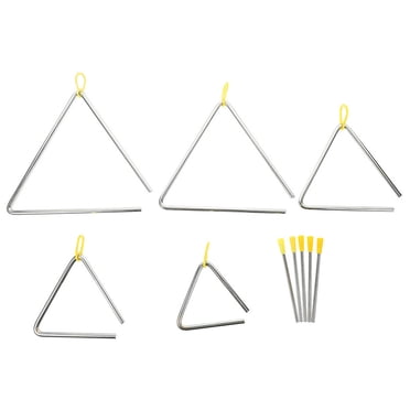 5 Ensembles d'Instruments de Musique Triangulaires, Instrument de Percussion, Cloche Triangulaire avec Percussions pour Enfants