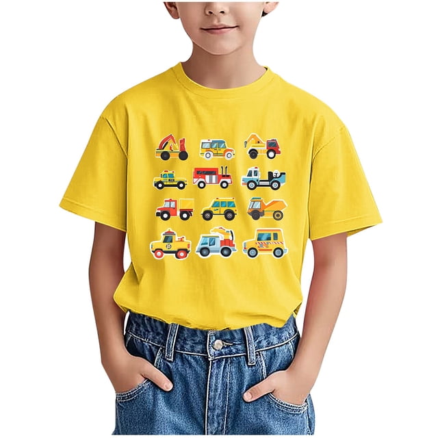 WRKEKC T-Shirts d'Été pour Garçons, T-Shirts Décontractés pour Garçons, T-Shirts Polyvalents Décontractés à Manches Courtes pour Enfants avec Motif Imprimé et Col Rond