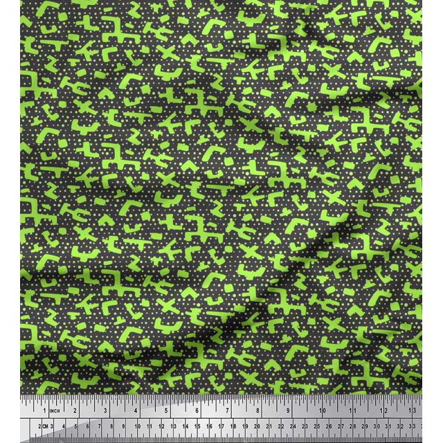 Soimoi Velvet Fabric Dot & Geometric Symbol Decor Fabric Printed Yard 58 Inch Wide