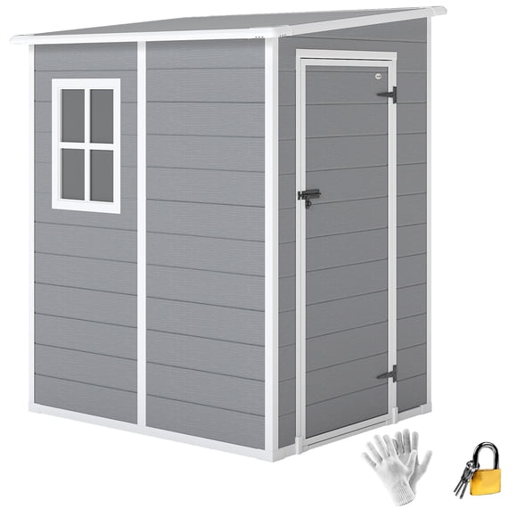 Outsunny Abri de Rangement Extérieur Adossé 4 x 5 Pi en Plastique pour Outils de Jardin
