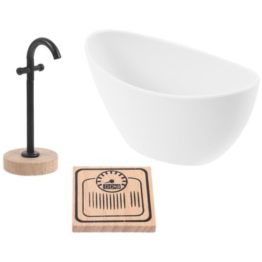 Milisten 1 Ensemble de Meubles de Maison de Poupée Ensemble de Salle de Bain Miniature Robinet de Baignoire Mini Échelle