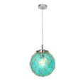 thumbnail image 4 of Elegant Designs Buoy Netted Brushed Nickel Coastal Ocean Sea Glass Pendant with Natural Rope, 4 of 6