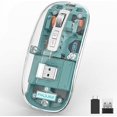 thumbnail image 1 of Wireless Bluetooth Mouse Tri-Mode (BT5.1+2.4GHz) USB C Rechargeable Computer Mouse Full Transparent Silent Mouse with USB Receiver & Type C Adapter for Laptop/Mac/iPad, 1 of 7