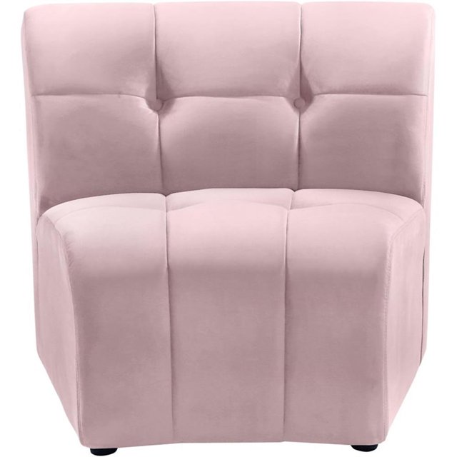 Meridian Furniture Limitless Fauteuil Modulaire en Velours Rose