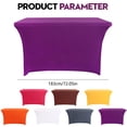 thumbnail image 3 of Spandex Table Cover For 6 Foot Rectangle Tables 6 Pack Tablecloth Elastic 6ft Folding Tablecloths For Vendor Booth Display Banquet Buffet Event Craft, 3 of 7