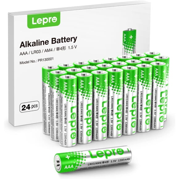 Lepro AAA Alkaline Batteries 24-Count, 1.5 Volt 1200mAh LR03, Long Lasting Power, Holds Power Up to 5 Years, Anti-Leakage, Ideal for Everyday Devices