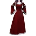 thumbnail image 3 of DDAPJ pyju Robes Médiévales Grande Taille pour Femmes Robe Maxi à Manches Longues Évasées Robes de Princesse de la Renaissance Robe de Bal Robe de Fée Elf Rabais de 90 Liquidation Rouge G, 3 of 6
