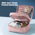 thumbnail image 2 of 2 Pack Travel Makeup Bags Large Capacity, Multi-Layer Cosmetic Bags Make Up Organizer Case,Large Wide-open Pouch for Women,One with Clear Window,Great Gift for Mothers Day ,Valentine's Day, 2 of 6
