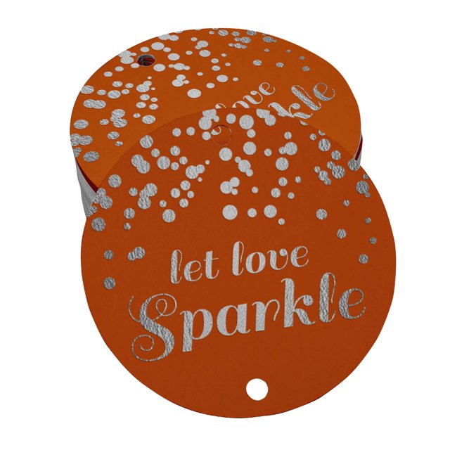 Inkdotpot Real Silver Foil Let Love Sparkle Wedding Tags Favor Hang Paper Tags 50 Pieces