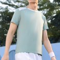 thumbnail image 1 of Styesk T Shirts for Man Solid-Color Casual Elastic Sports Short Sleeved Round-Neck Blouses, 1 of 6
