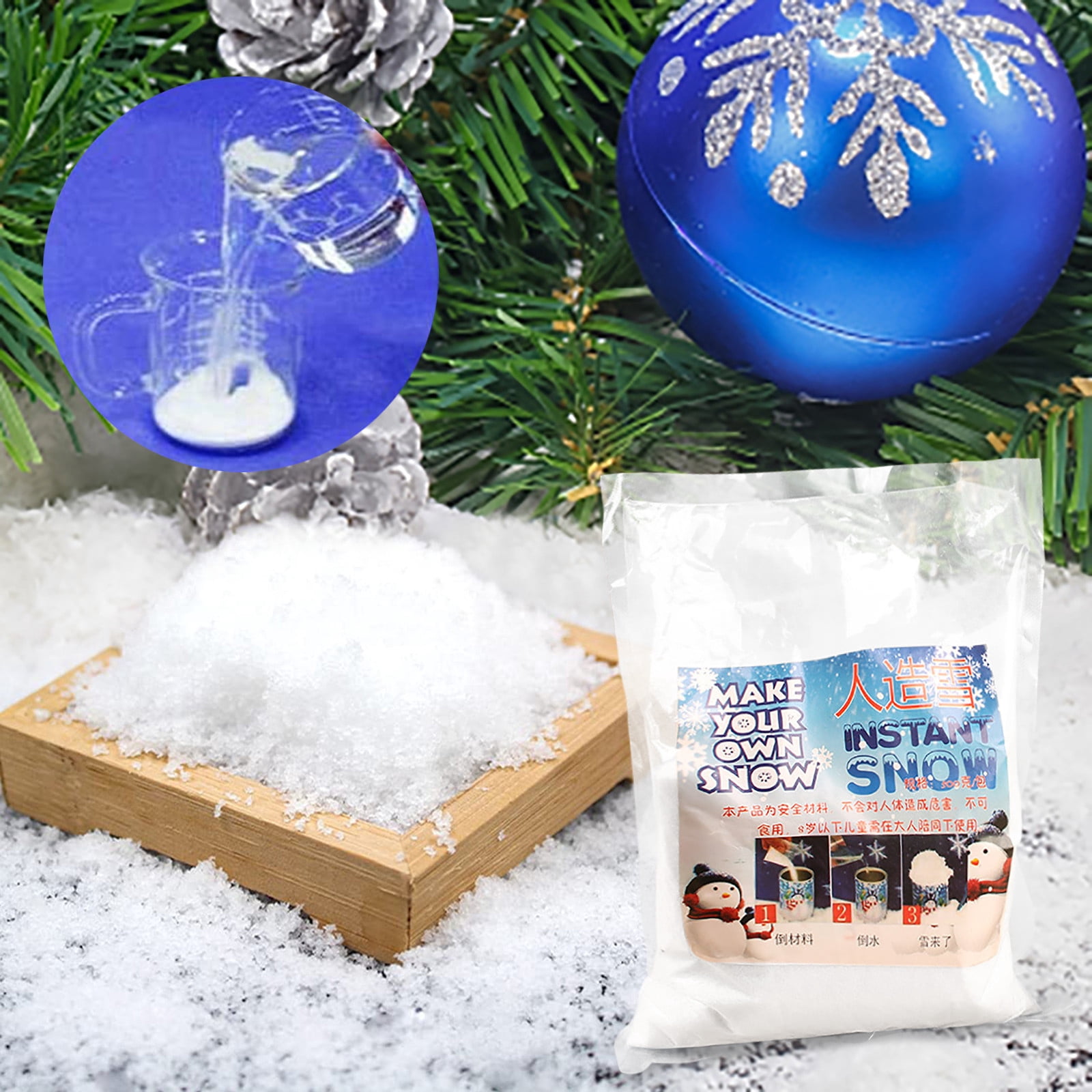 HOARBOEG Christmas Artificial Snow Powder Absorbing Water Swelling ...