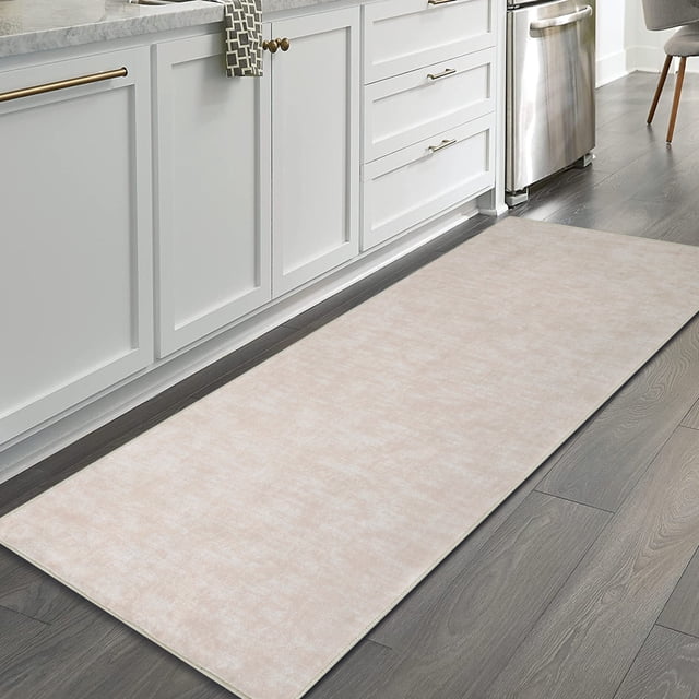 Modern Solid Color Rug 2ft3inx8ft, Washable Non-Slip Low Pile Area Rug for Living Room & Bedroom