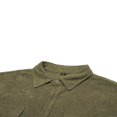 thumbnail image 3 of Men Button Down Shirts Cual Long Sleeve Lapel Collar Solid Color Slim Fit Corduroy Tops for Autumn, 3 of 7
