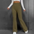 thumbnail image 3 of SHTXOZHI Women's High Waisted Flare Pants Knitted Bell Bottom Casual Trousers with Pockets, 3 of 7