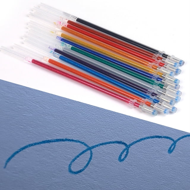 5Pcs Gel Pen Refills 0.5Mm Fine Point, RRJ 12 Pack Color Gel Pen Refills 13cm Long, 0.5mm Fine Point Smooth Writing Ink Cartridges, Replacement for Drawing Journaling Note Taking, Art Supplies