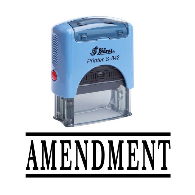 AMENDMENT Self Inking Rubber Stamp Office Stationary Custom Shiny Stamp