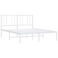 thumbnail image 3 of vidaXL Metal Bed Frame with Headboard White 150x200 cm King Size, 3 of 5