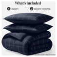 thumbnail image 4 of Bare Home Goose Down Alternative Comforter Set - 3 Piece Set - Queen, Dark Blue - Modern Plaid, 4 of 4