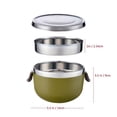 thumbnail image 3 of 1 L Thermal 2 Layer Stainless Steel Thermal Lunch Container - Military Green, 3 of 4