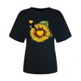 thumbnail image 3 of Pompotops T-Shirt Femme Casual Sexy Été Col Rond Imprimé Manches Courtes Tops Blouse, 3 of 3