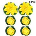 thumbnail image 2 of 6PCS Simulation Lotus Lilies Artificial Plastic Pond Plants Home Decoration - 4PCS Size M and 2PCS Size L (Yellow), 2 of 4