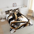 thumbnail image 4 of Erosebridal Black and Gold Bedding Full Comforter Set, Abstract Line Down Comforter, Geometry Home Decor Lightweight 3pcs, 4 of 8