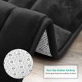 thumbnail image 4 of Clara Clark Bathroom Rugs, Velvet Memory Foam Bath Mat, Ultra Soft Non Slip and Absorbent - Tiled - Set Small, Large & Contour - Black, 4 of 6