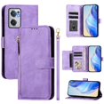 thumbnail image 1 of Case for Oneplus NORD CE 2 5G Zipper Wallet Flip Cover with Card Holder, Photo Frame, Kickstand & Lanyard, PU Leather Purple, 1 of 5