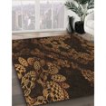 thumbnail image 3 of Ahgly Tapis Rond Lavable en Machine Intérieur Transitionnel Brun Selle, 3 Pieds Rond, 3 of 7