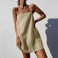 thumbnail image 1 of FcBaudy Robe Sans Manches à Encolure Carrée, Robes pour Femmes, Robes d'Été pour Femmes Mode Femmes Été Décontractée Unie avec Poches Camis Sans Manches Robe Mini Robe Femme, 1 of 6