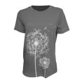 thumbnail image 4 of Becaristey T-shirts à Col Rond pour Femmes Manches Courtes Style Simple T-shirts Imprimé Floral Vêtements Accessoire de Mode Tenue Quotidienne Gris Foncé m, 4 of 6