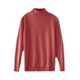 thumbnail image 5 of Liquidation! Hontri Chandail à Col Semi-Roulé pour Femme à Manches Longues, Couleur Unie, Chandail à Enfiler avec Chandail de Base, Automne et Hiver, Chaud, Ample, Chandail à Enfiler pour Femme Rouge m, 5 of 5