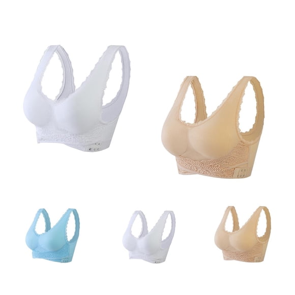 Twfbrm Bras for Women 5PC Ladies Traceless Comfortable No Steel Ring Breathable Gathering Bra Woman Underwearæ— Soft Breathable Bra