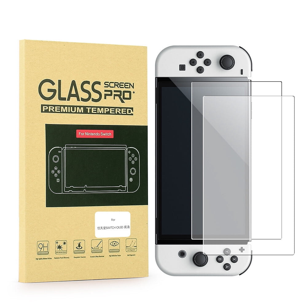 GANGXUN Glass Screen Protector for Nintendo Switch OLED 2021 7"inch Console Accessories (Pack of 2) - Tempered Glass Life time Edition
