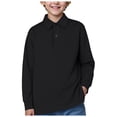 thumbnail image 1 of WUANDIXFA Chandail à Col Rond pour Garçons Chemise pour Garçons T-Shirt à Manches Longues T-Shirt en Coton pour Enfants École Chemise de Base à Col pour Filles Noir, 4-5 Ans, 1 of 5