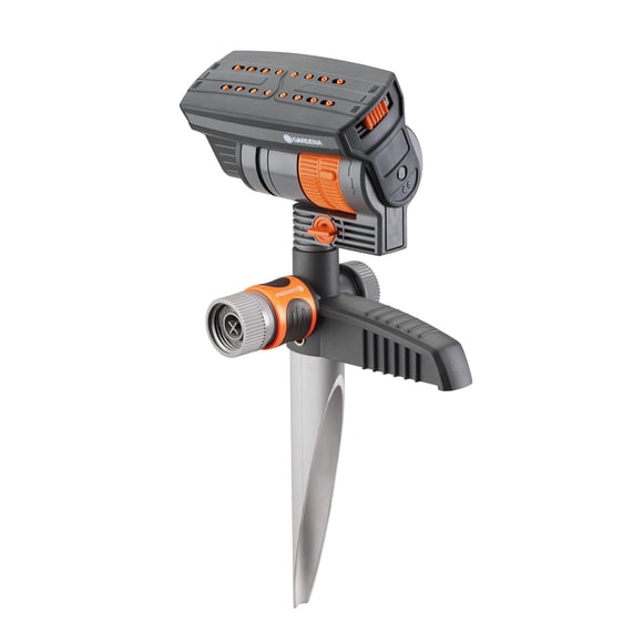 Gardena N83-SZMXFP Frost-Proof ZoomMaxx Oscillating Sprinkler on Spike, 2,300 Sq. Ft. Coverage, Spike Base for Flexible and Precise Waterin