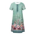 thumbnail image 4 of Robe Maxi à Manches Robe d'Été Bohème à Imprimé pour Femme Robe de Plage à Manches Courtes Robe Longueur Genou Robe à Manches Courtes en Liquidation, 4 of 5